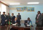 His Highness the Aga Khan and Ambassador Richard Sezibera, Secretary General of the East African Community, sign an agreement be